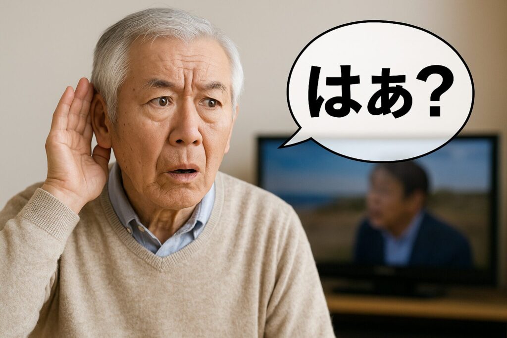 テレビの音が聞こえにくい高齢男性