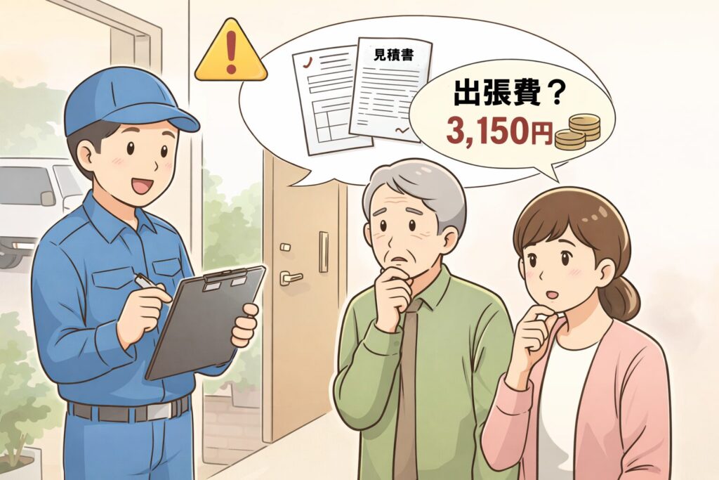 作業員が訪問している様子